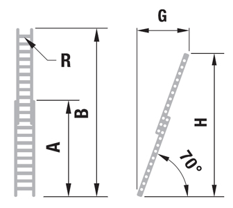 Dvojdielny výsuvný rebrík ovládaný lanom Semi-profi | Itoss, s.r.o. - výroba a predaj rebríkov